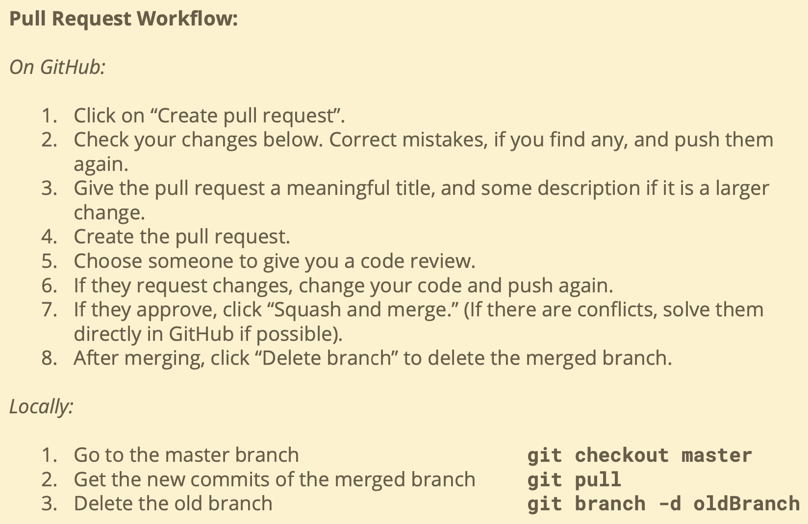 git pull request workflow